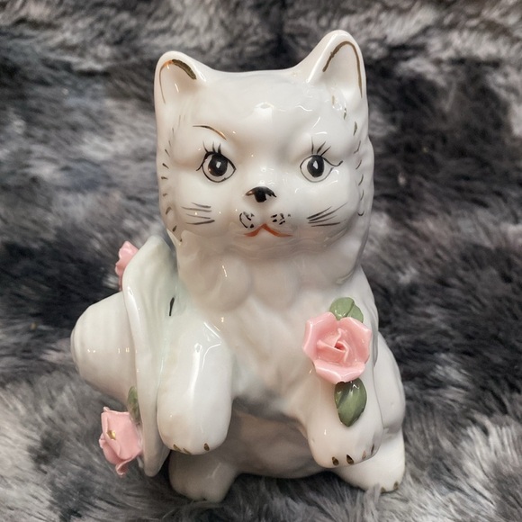 Vintage Cute Cat with Hat Porcelain Figurine - Picture 12 of 16
